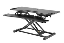 Load image into Gallery viewer, Height adjustable foldable desk converter in black, for desktop when working from home