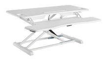 Load image into Gallery viewer, Height adjustable foldable desk converter in white, for desktop when working from home