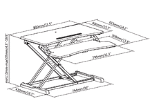 Load image into Gallery viewer, Height adjustable foldable desk converter in black, for desktop when working from home
